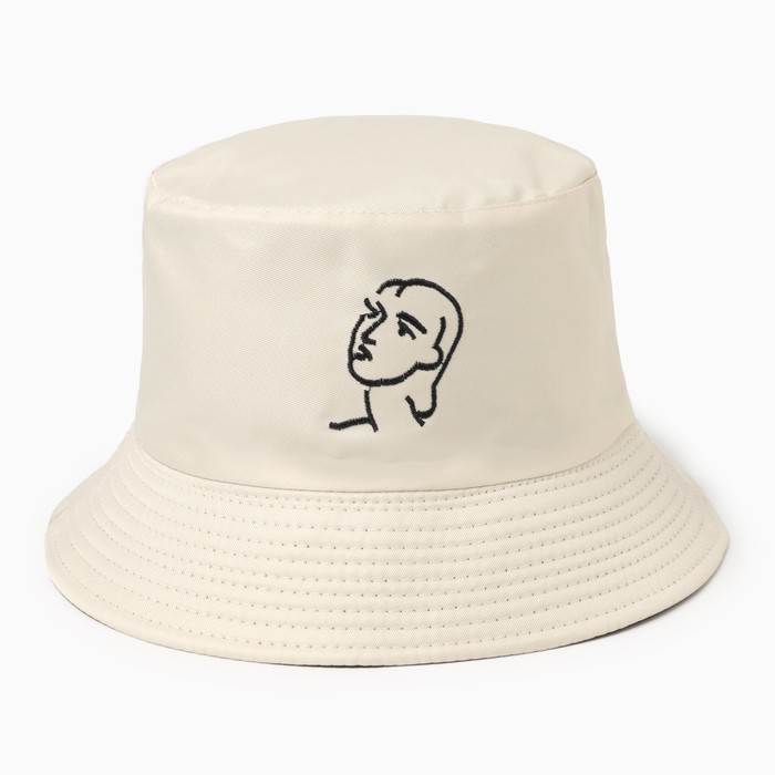 Панама женская двусторонняя MINAKU «Лицо», бежевая, размер 56-58